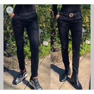 Bevy Flog Dafna pants black pinstripe patterned size 30 EUC